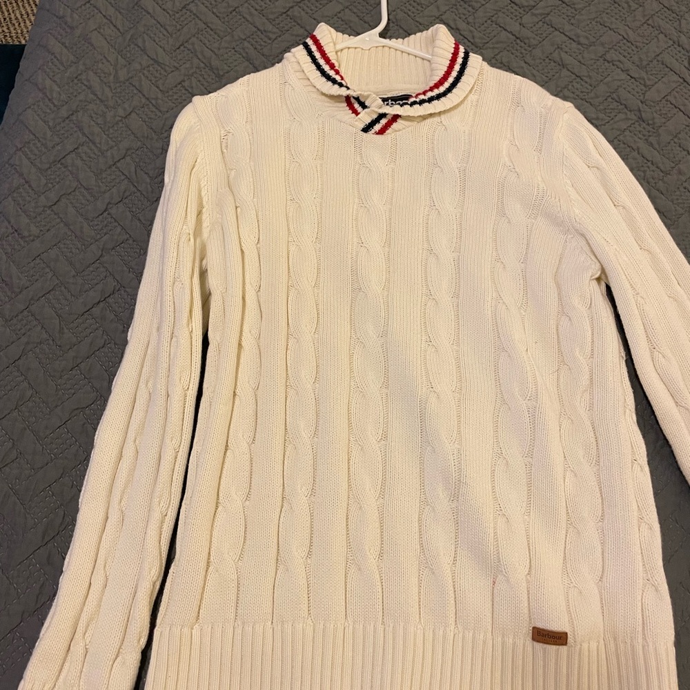 Barbour cricket sweater.